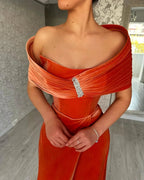 Elegant Long Mermaid One Shoulder Sleeveless Prom Dress With Slit by misshow.com