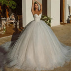 Elegant Saudi Arabia Shiny Wedding Dress Ball Gowns Glitter Tulle Sweetheart Bride Dresses Robe De Mariee Wedding Gowns 2023 by payinti
