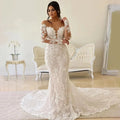 Elegant Wedding Dresses For Women Sweetheart Long Sleeves Bridal Gowns Lace Appliques Backless Robes Vestidos De Novia 2023 by payinti