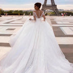 Elegant Wedding Dresses With Embroidery Princess Ball Gowns Sweetheart Full Sleeve Simplicity Back Button Vestido De Novia Robe by payinti