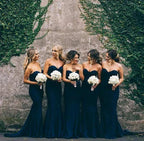 Elegant Sweet Heart Navy Mermaid Long Bridesmaid Dresses BD032 by pgmdress