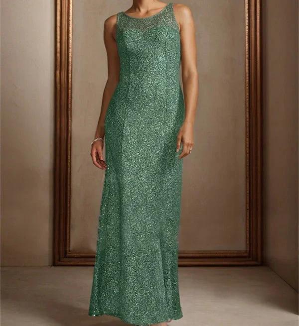 Chiffon Scoop Floor-Length Mother of the Bride Pantsuits with Beading Sequins by Dreamylily