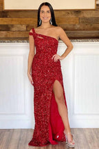 One Strap Prom Dress with Slit SYP115 by vivymakudress