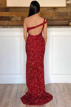 One Strap Prom Dress with Slit SYP115 by vivymakudress