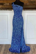 One Strap Prom Dress with Slit SYP115 by vivymakudress