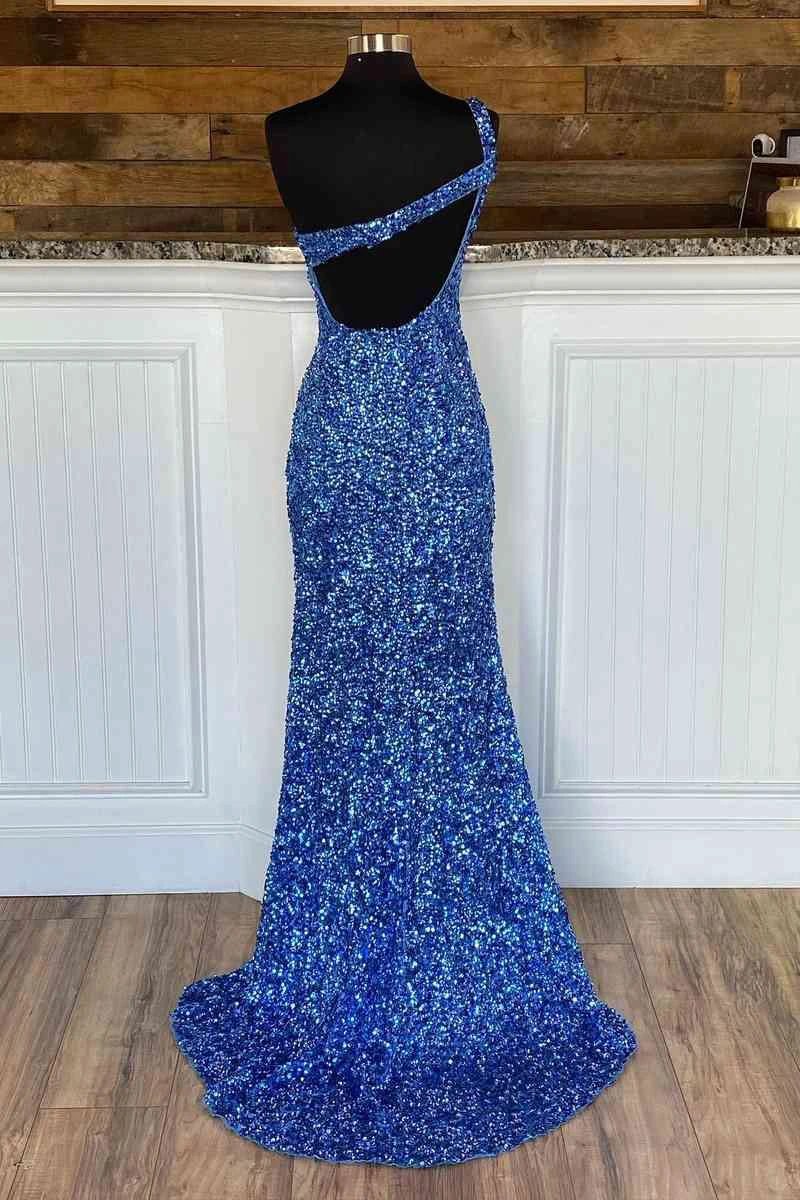 One Strap Prom Dress with Slit SYP115 by vivymakudress