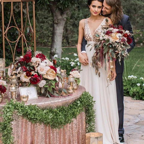 Elegante vestido de dama de honor con escote en V y lazo en la espalda abierta BD112