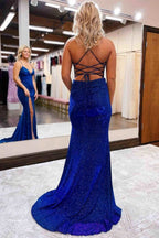 Elegant Royal Blue Mermaid Long Party Dress SYP87 by vivymakudress