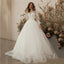Exquisite Ivory Wedding Dresses Long Sleeve Appliques Lace 3D Flowers Modern Tulle Boho Bride Gown vestidos de novia Beach