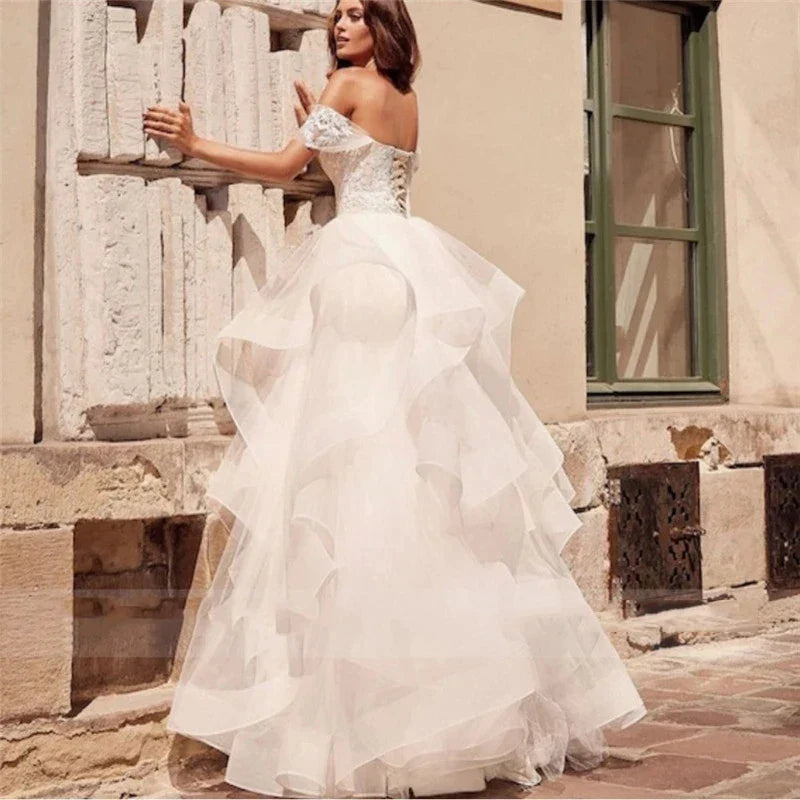 Exquisite Sparkling Off Shoulder Luxury Mermaid Fluffy Mopping Sexy Backless Wedding Dresses Exquisite Train Trumpet Bridal Gown