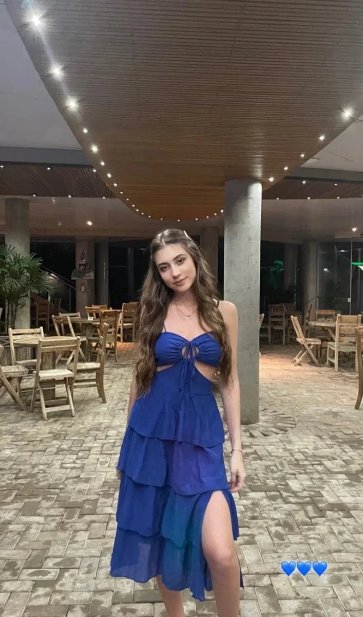 Blue Tiered Slit Prom Dress Sexy Evening Dress Y7761 by simplepromdress