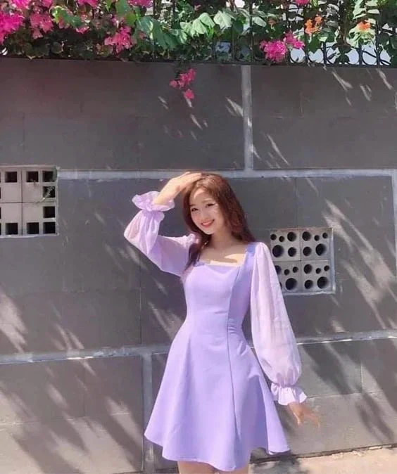 Purple A-line Homecoming Dress Purple Party Dress Y2432 by simplepromdress