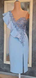 Blue Sheath Short Party Dress Blue Homecoming Dress Y6427 by simplepromdress