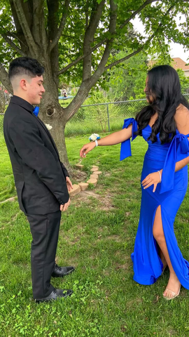 Elegant Royal Blue Prom Dress With Split Royal Blue Evening Dress Y5630