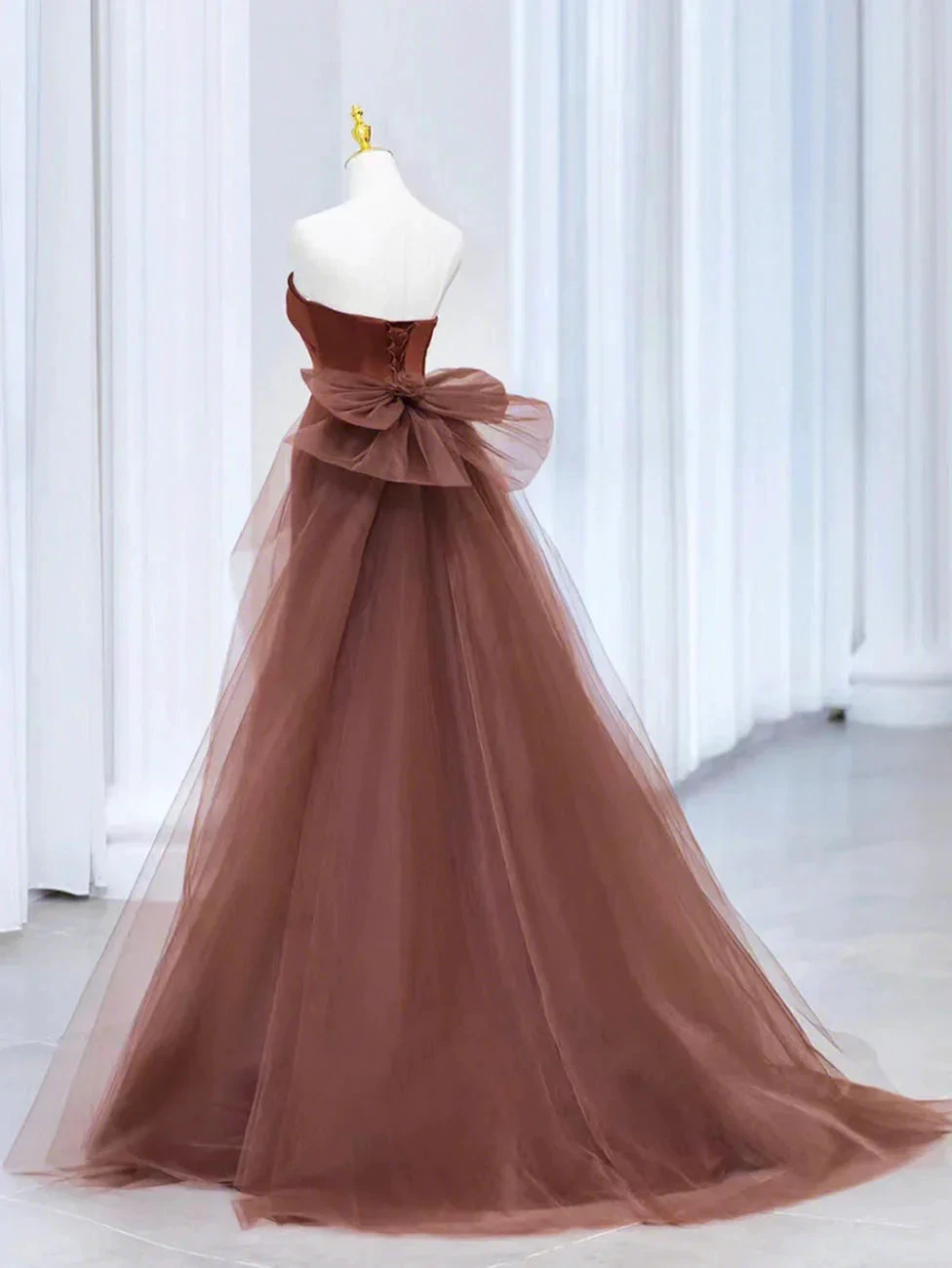 Mermaid Tulle Satin Long Prom Dress Mermaid Evening Dress Y6627 by simplepromdress