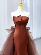 Mermaid Tulle Satin Long Prom Dress Mermaid Evening Dress Y6627 by simplepromdress