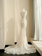 Classy Tulle Lace Appliques Mermaid Prom Evening Dress,Long Wedding Dress Y8681 by simplepromdress