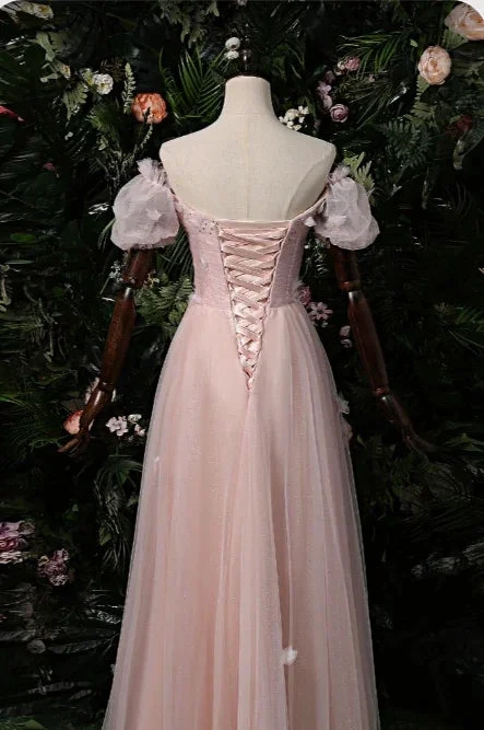 Elegant Pink Off The Shoulder Prom Dress,Pink Evening Dress Y1898 by simplepromdress