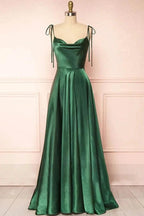 Sweet A-line Cowl Neck Silk Long Prom Dress by KissProm