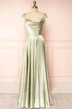 Sweet A-line Cowl Neck Silk Long Prom Dress by KissProm