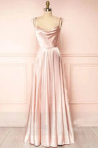 Sweet A-line Cowl Neck Silk Long Prom Dress by KissProm