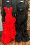 Beverly | Strapless Cut-Out Back Ruffle Layers Mermaid Prom Dress by KissProm