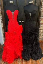 Beverly | Strapless Cut-Out Back Ruffle Layers Mermaid Prom Dress by KissProm