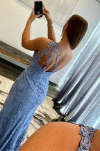Kimberly |Mermaid One Shoulder Lace Long Prom Dress with Slit by KissProm