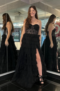 Phelicia |A-line Strapless Tulle Long Prom Dress with Slit by KissProm