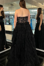 Phelicia |A-line Strapless Tulle Long Prom Dress with Slit by KissProm