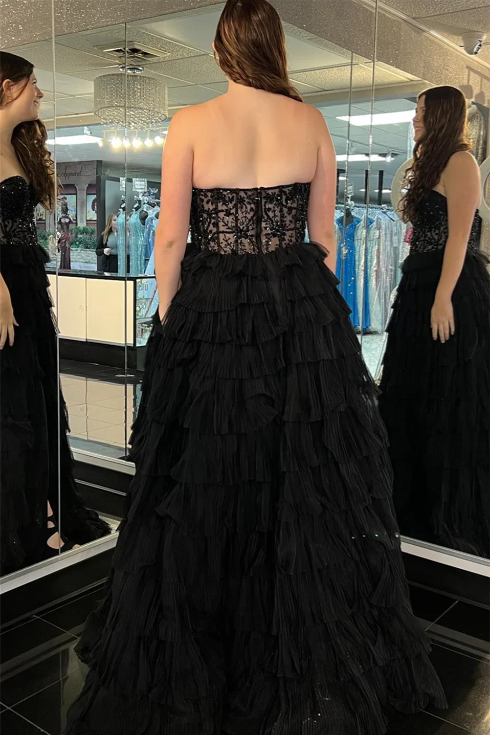 Phelicia |A-line Strapless Tulle Long Prom Dress with Slit by KissProm