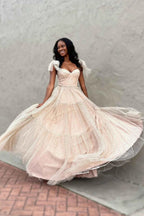 Skyler |A-line Sweetheart Dot Tulle Prom Dress by KissProm