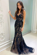 Itzayana | Sweetheart Black Lace Appliques Mermaid Prom Dress by KissProm