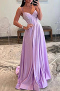 Adrianna | Strapless Lilac Corset A-Line Prom Dress with Rhinestones by KissProm