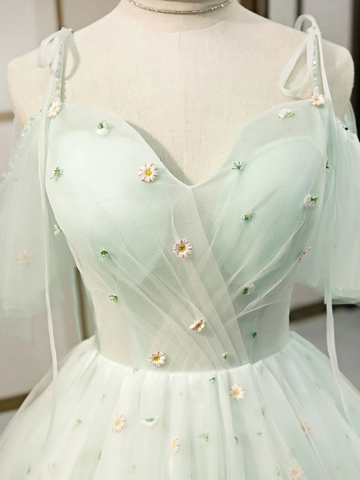 Simple Sweetheart Neck Tulle Short Dresses Puffy Green Homecoming Dresses Y2409