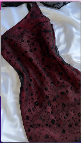 Elegant Burgundy One Shoulder Mermaid Evening Dress Formal Prom Dress Y8296