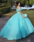 Off The Shoulder Lace Tulle Ball Gown Princess Dress Y3087 by simplepromdress