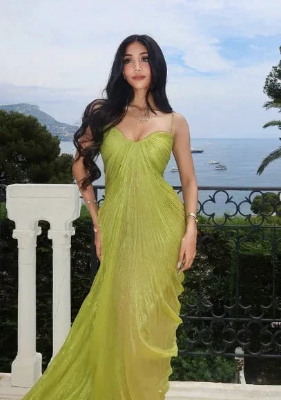 Sexy Green Long Prom Dress Spaghetti Straps Evening Gown Y7925 by simplepromdress