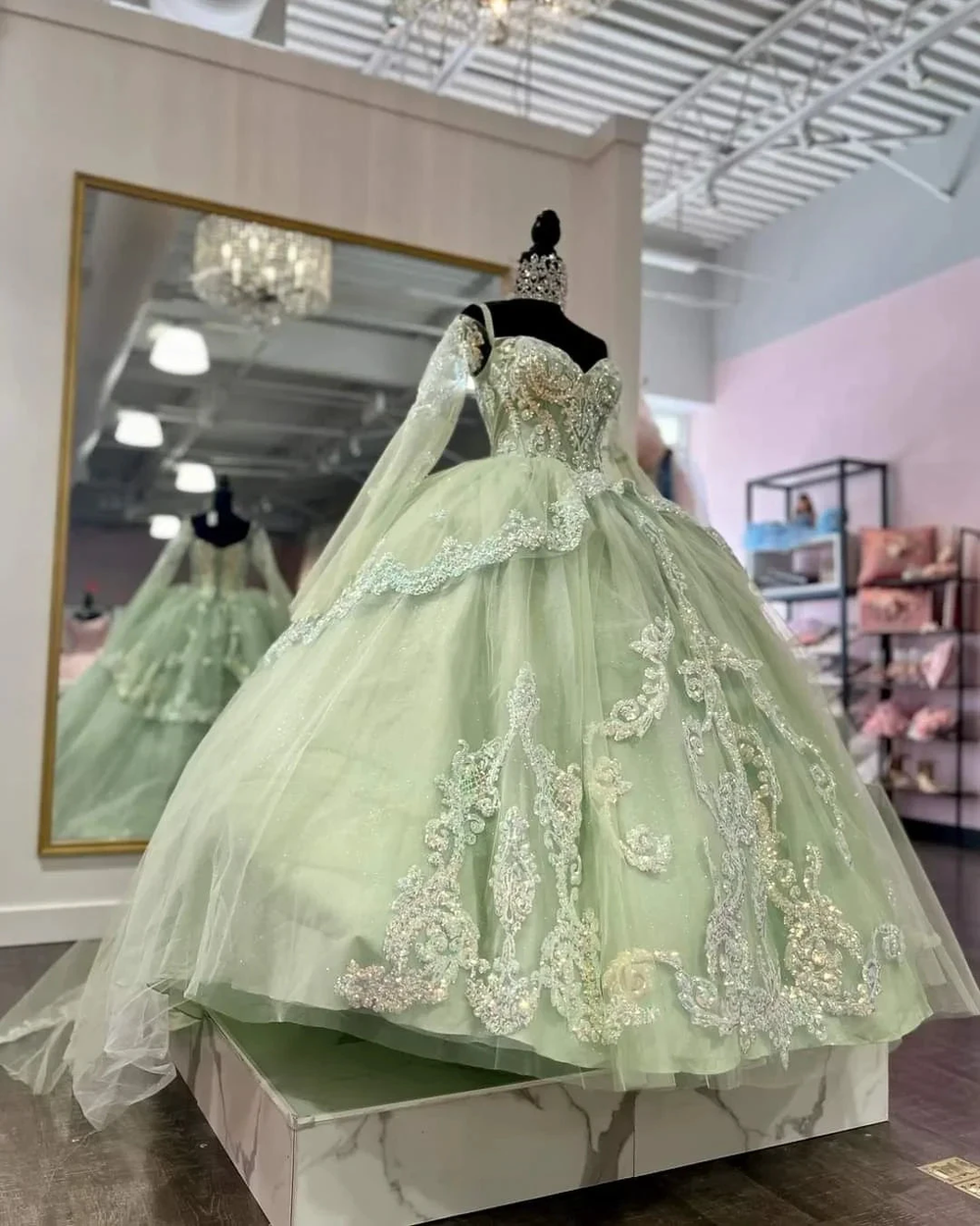 Sage Green Tulle Ball Gown,Sweet 16 Dress,Princess Dress Y2251 by simplepromdress