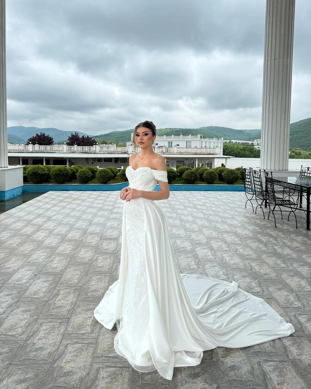 Fabulous A-Line Off-The-Shoulder Sleeveless Appliques Lace White Wedding Dresses by misshow.com