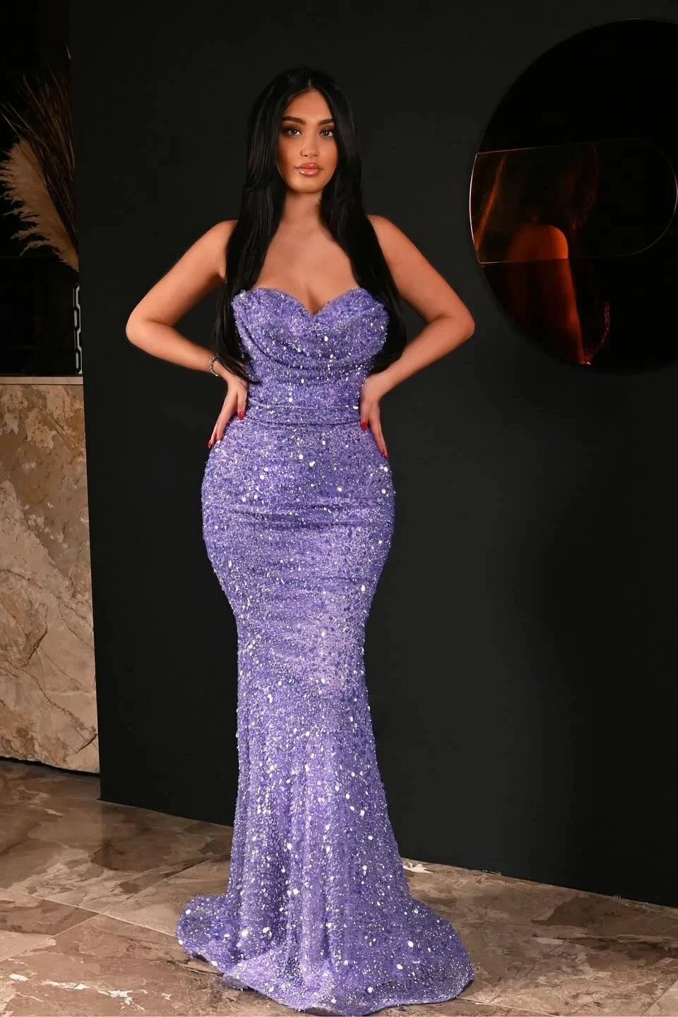 Fabulous Mermaid Sweetheart Sleeveless Rhinestone Sequined Prom Dress by misshow.com