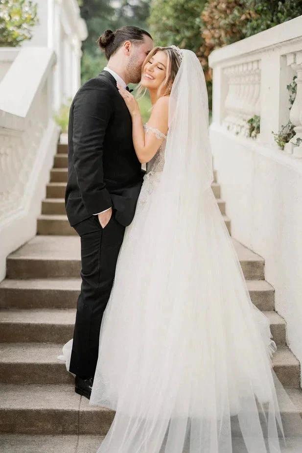 Fairy A Line Sweetheart Tulle Wedding Dresses with Beading WD678 by pgmdress