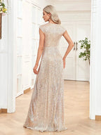 Sweep Train Sparkly Sequin Luxurious Evening Long Dresses Formal Occasion Elegant Prom Dress 2025 Luxury Gown Birthday by Sunnderly