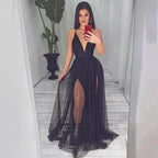 V Neck Sexy Backless Spaghetti Strap Slutty Prom Dresses SYP169 by vivymakudress