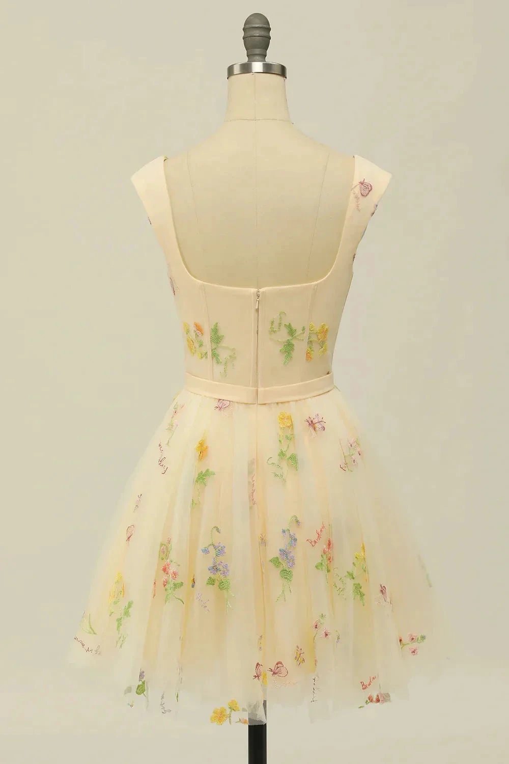 Floral Embroidery Sweetheart A-Line Homecoming Dress Short Party Dress PD472 by pgmdress