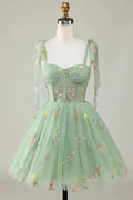 Floral Homecoming Dresses Embroidery A-Line Short Party Dress PD504 by pgmdress