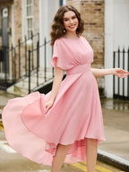 Flutter Sleeves Chiffon Prom Dress SYP185 by vivymakudress