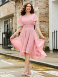 Flutter Sleeves Chiffon Prom Dress SYP185 by vivymakudress