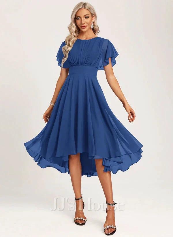 Flutter Sleeves Chiffon Prom Dress SYP185 by vivymakudress