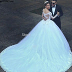 Formal Dresses Long Sleeve Wedding Dress Bridal Robe Ball Gown Special Occasion Dresses Bride Women Princess Trend Fairy